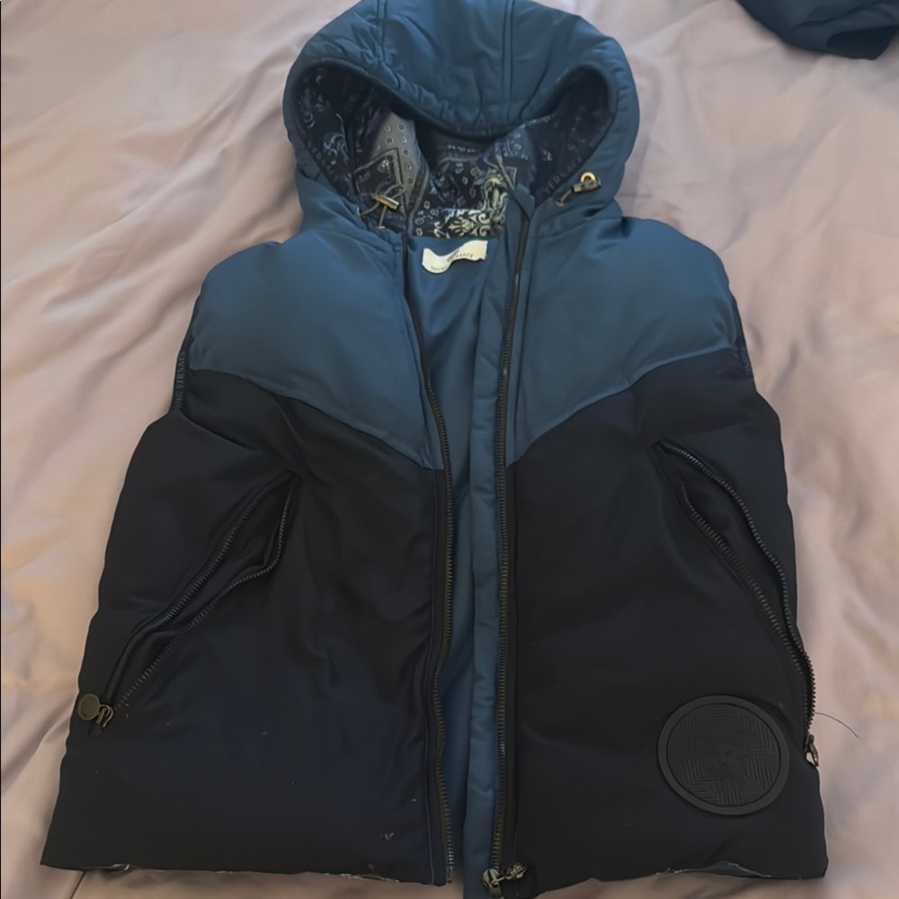 Young Versace Stylish Blue and Black Hooded Vest